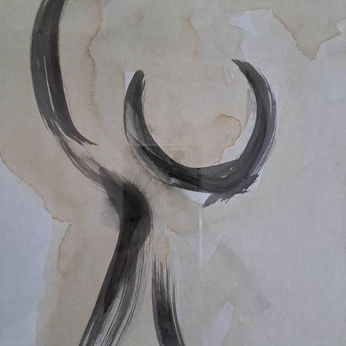 Pictură,acuarelă "Nud",Marcel Guguianu (n.1922 - d.2012)