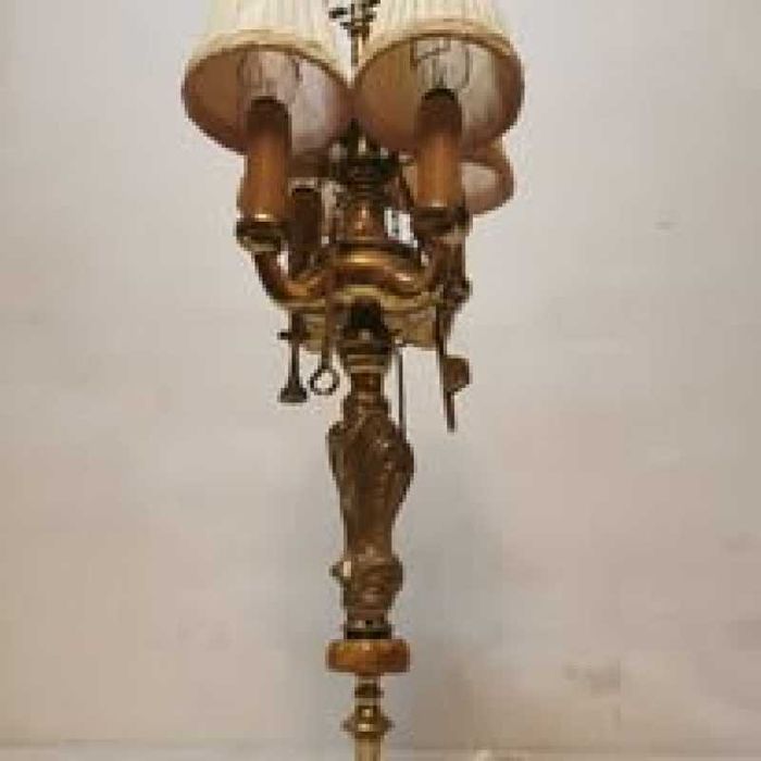 Veioza din bronz solid cu 4 brațe