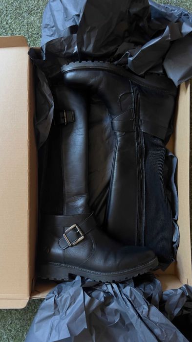 черни кожени ботуши Remonte, еластична горна част