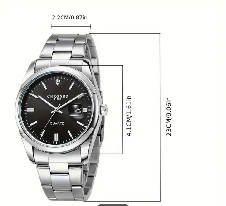 Мъжки кварцов часовник масивна метална каишка