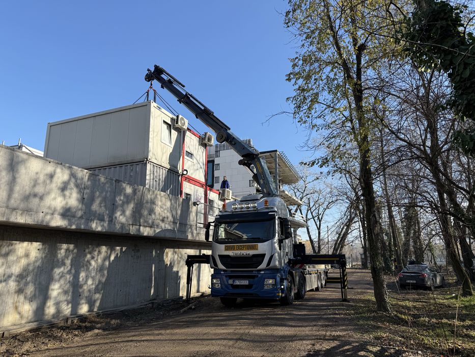 Servicii macara transport utilaje containere