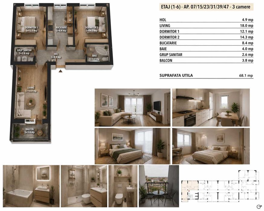 Apartament 3 camere - Grand Arena Mall