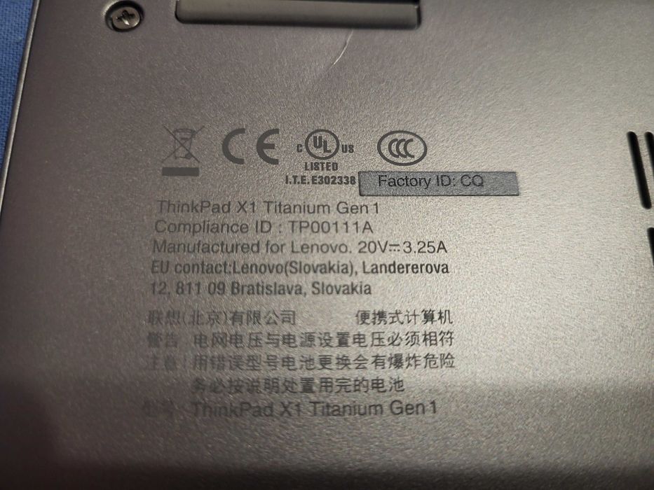 Лаптоп 2 в 1 Lenovo ThinkPad X1 Titanium Yoga Gen 1, 13.5" QHD