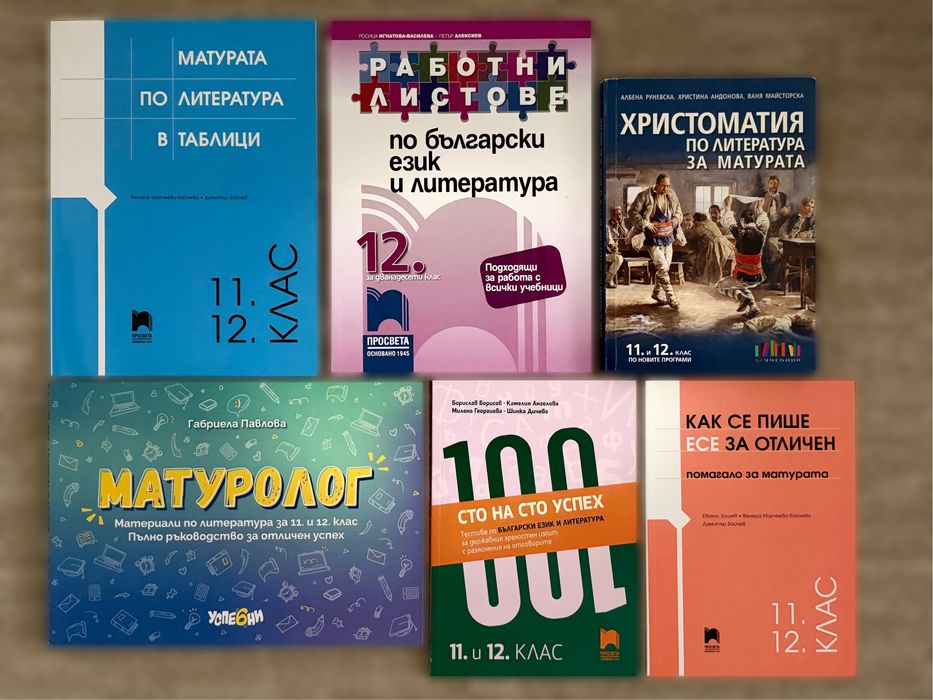 Помагала по български език и литература за 11. и 12. клас - подготовка за ДЗИ (матура)