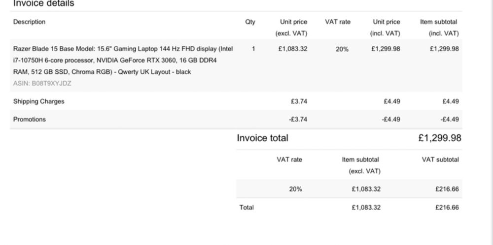 Razer Blade 15 Gaming – i7 / RTX 3060 / 32GB RAM / 1.5TB SSD / 144Hz