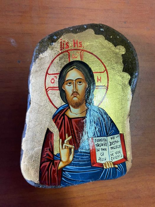 Icoană pictată manual pe lemn, piesă unicat, artist  Zizica Mihai