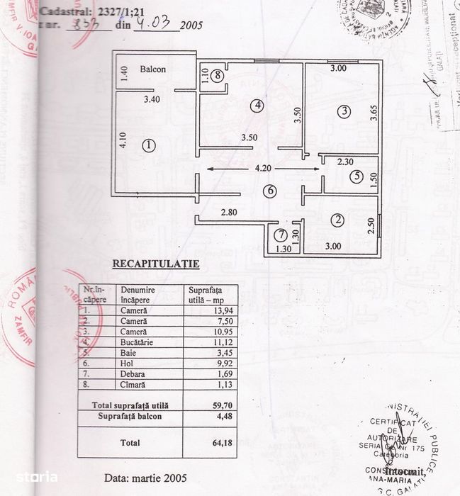3 Camere decomandate la pret de 2, Baie cu geam, 64m2 , Mazepa — fotografia 1