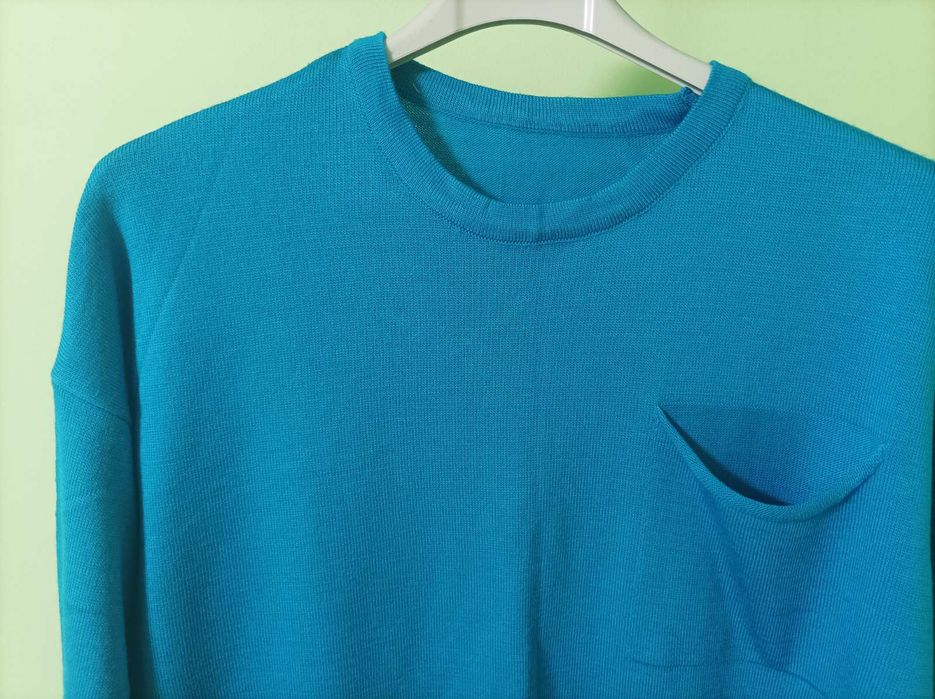 Мъжки син пуловер