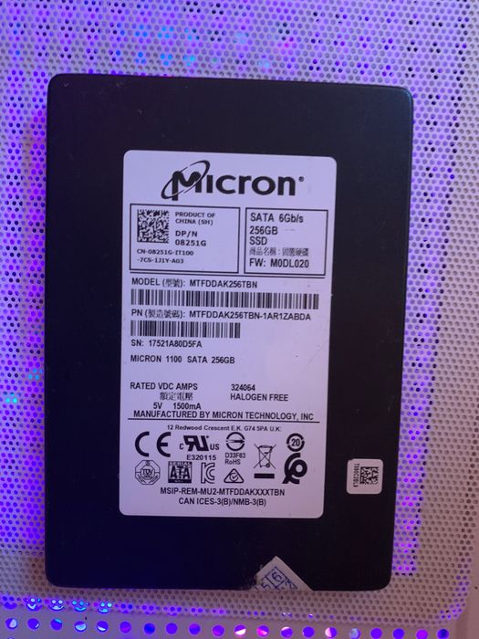 Ssd 256 gb micron