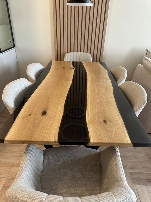 Изработка на маси от масив или масив и епоксидна смола по поръчка