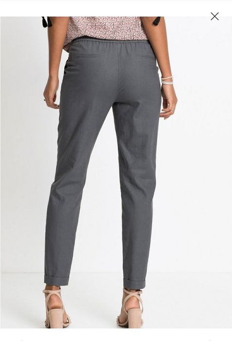 Pantaloni din in Germania,noi,gri petrol ,superbi M