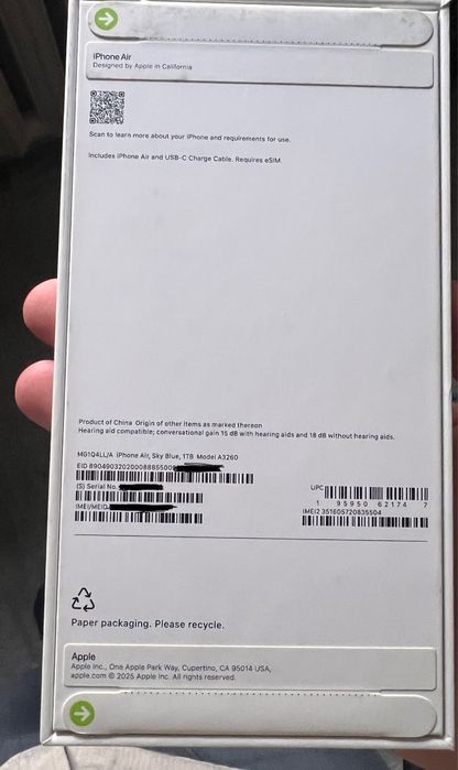 Iphone Air 17 1TB Blue