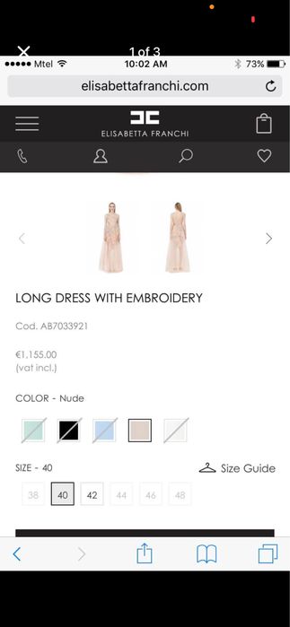 Elisabetta Franchi официална рокля с пайети ръчно везана