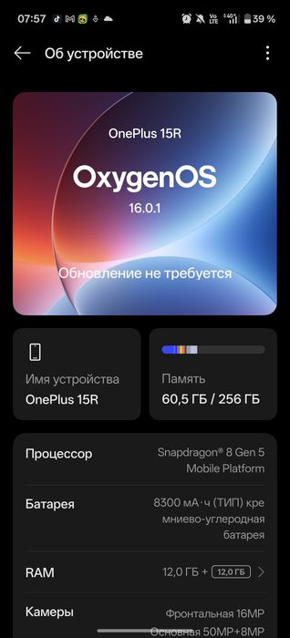 oneplus ace 6t китайская 15r