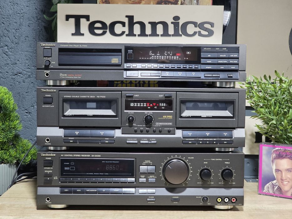 Sistem audio TECHNICS, receiver sa-gx230, dublu deck rs-tr232, cd-player sl-p350, hifi stereo , servisate