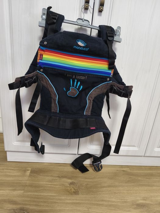 Marsupiu Ergonomic Manduca First Edition - "I am a tester" (Curcubeu)