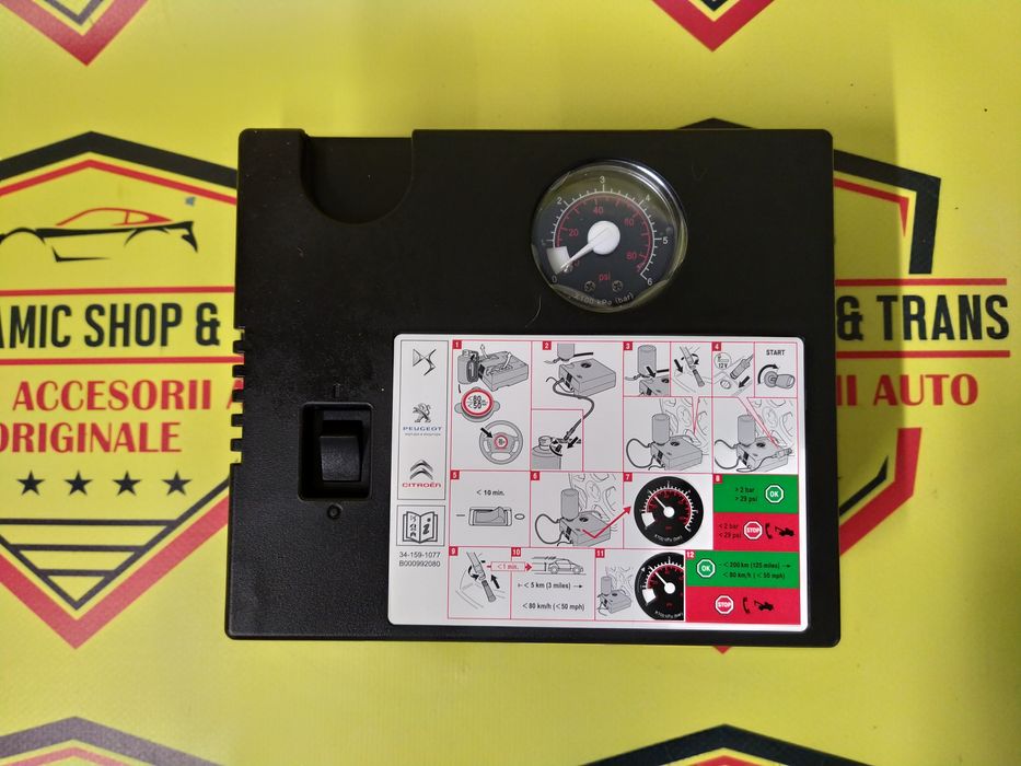 Compresor auto umflat roti original Peugeot Citroen 120w 12V 10A