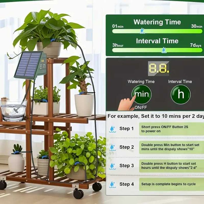Соларна система за капково напояване, автоматично поливане