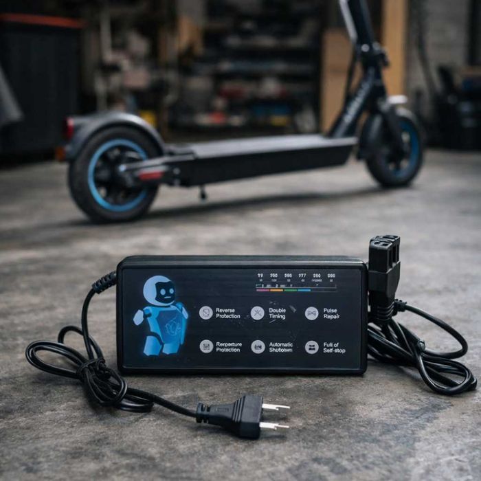 Интелигентно зарядно 48V 20A за електрически скутер тротинетка и e-bike с бързо зареждане