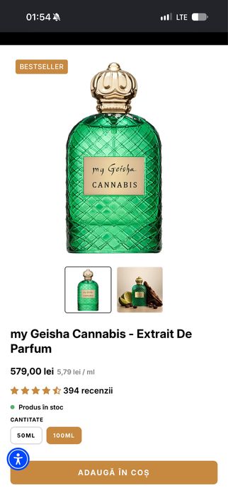 Parfum cannabis a fost luat de la my geisha