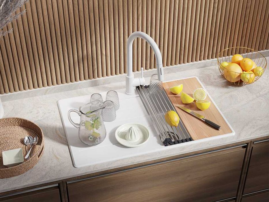 Кухненска Мивка от Гранит модел Копенхаген 900 x 500 Supreme - бял