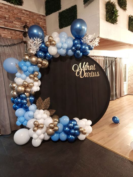 Arcadă baloane/aranjament cristelniță /cifre volumetrice/ paiete