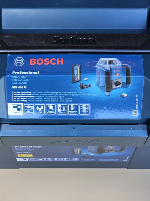 Laser rotativ Bosch GRL 400 H + LR 45 în L-BOXX 0601061805, sigilat