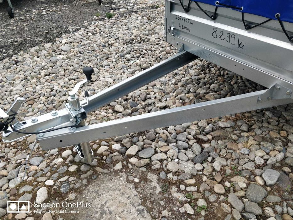 Remorca cu Prelata 750 kg 2 Axe Faro Solidus 236x125x120 cm Nr Rosi