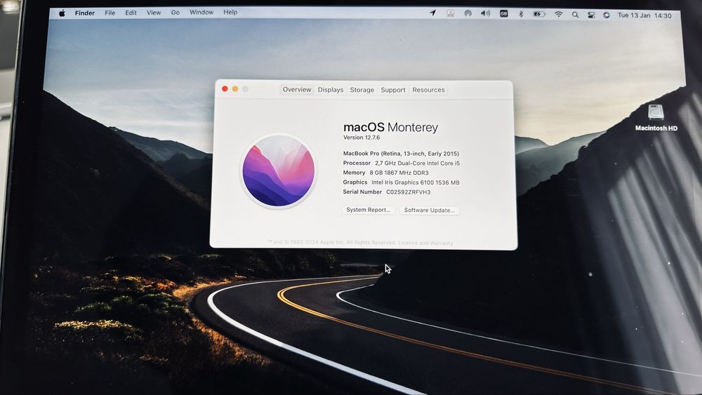 Macbook pro 13 early 2015 128G i5, 8 G ram