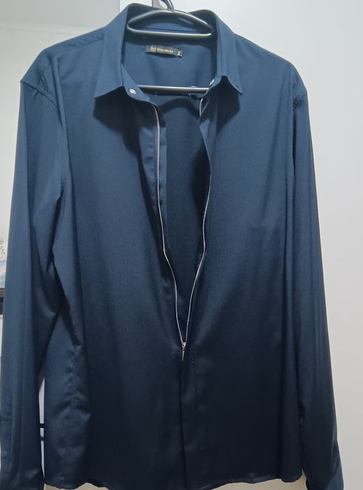 Модный рубашка темно сини