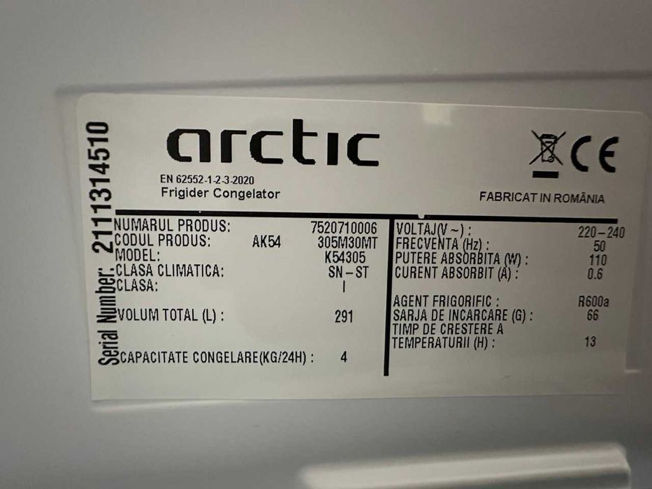 Combina Frigorifica Arctic 291L - AK54305M30MT