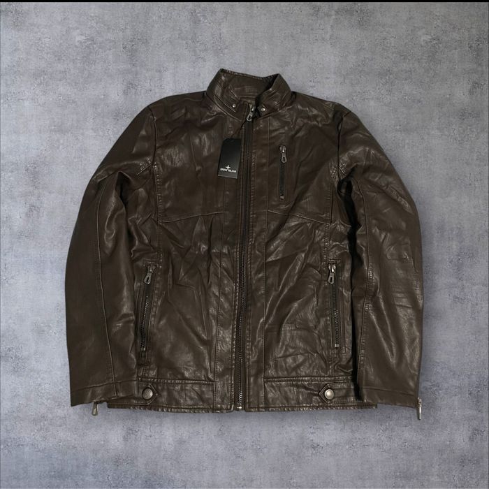 Geaca piele Stone Island