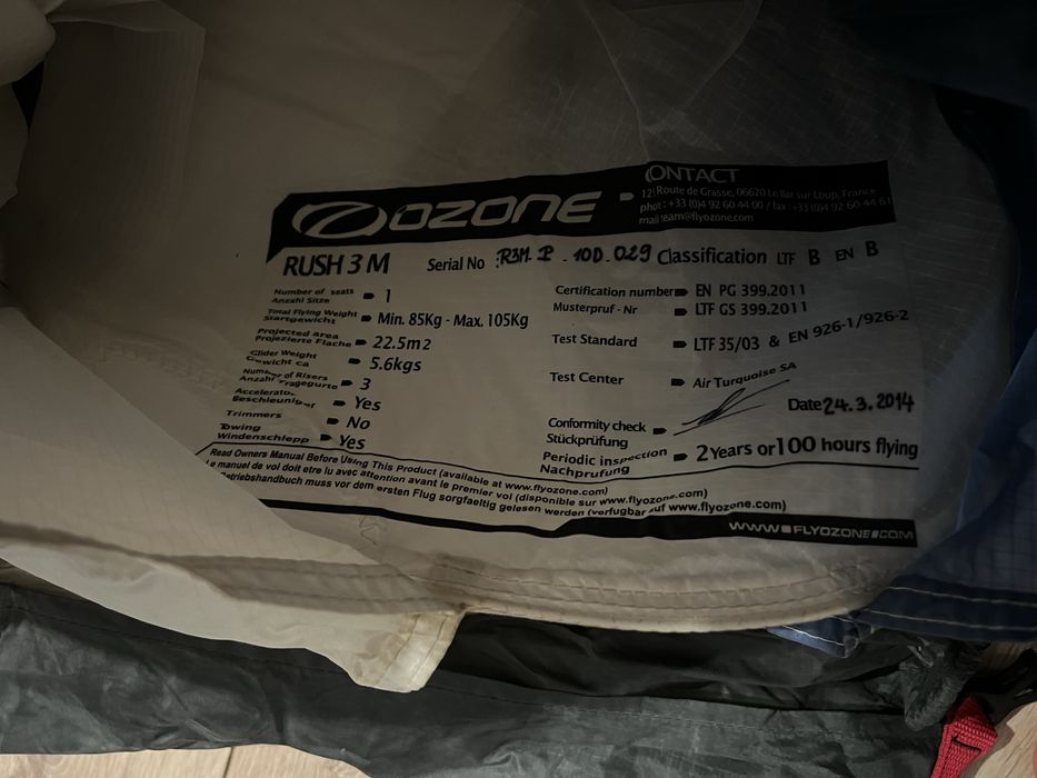 Параплан Ozone Rush3 M