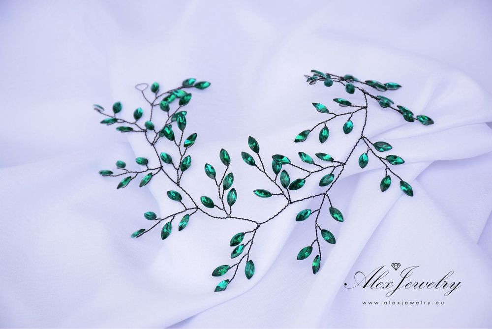 Сватбени бижута - бижута за коса, обеци с кристали