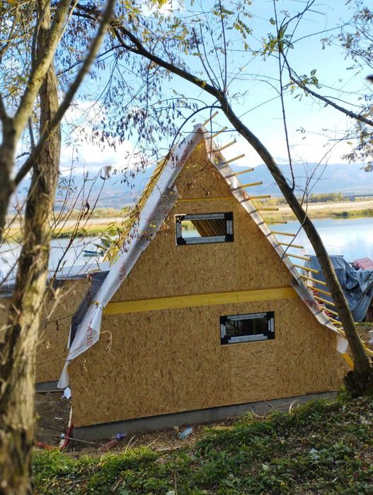 Cabana stil A-Frame, Case, Foisoare si Terase din structura de lemn la comanda