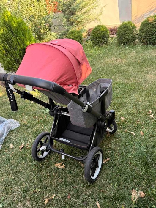Количка за близнаци Bugaboo Donkey 5 Duo/Twin Sunrise-red пълен комплект и още