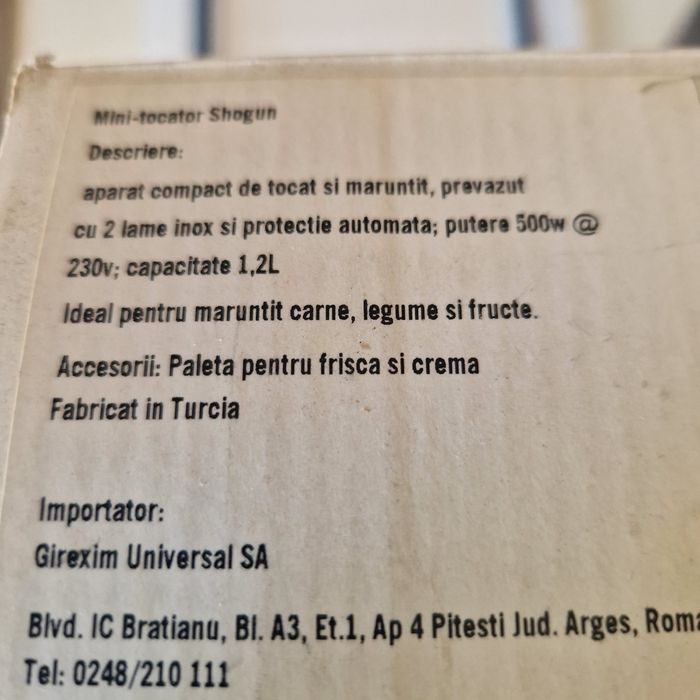 Mini robot de bucătărie Arnica Shogun cu 4 lame
