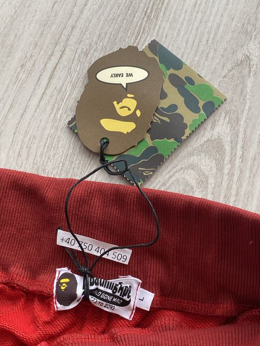 Pantaloni Scurti Bape Shark L Rosu