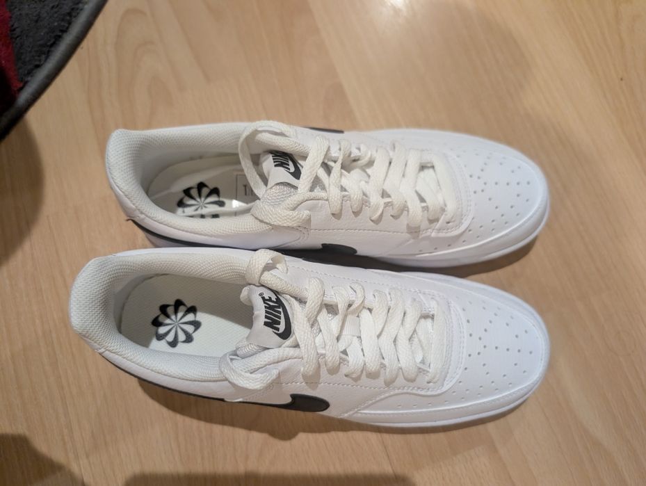 Nike Court Vision Low Next Nature, Alb, Negru