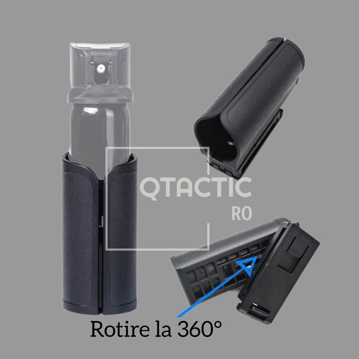 Toc Spray iritant lacrimogen - port spray tip Holster, rotire la 360°