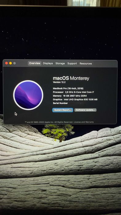 Macbook Pro 2019 Core i7 16gb, 512gb, 5300M Radeon