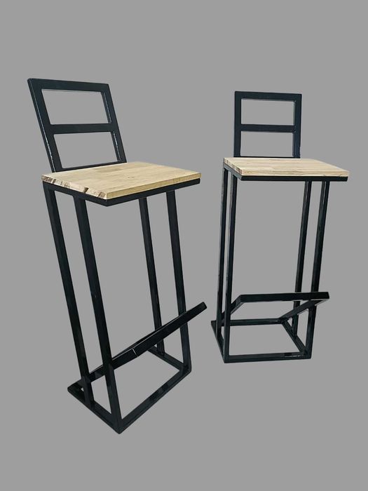 scaune metalice bar/insula cu stejar - confectii metalice ieftine