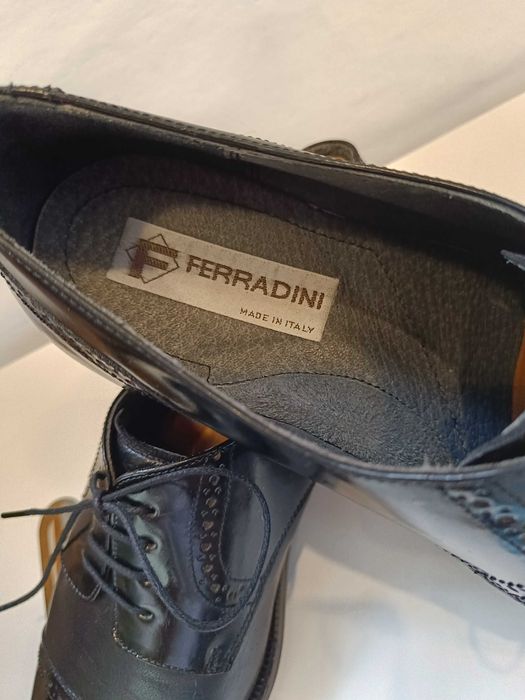 Pantofi derby 40 cap toe lucrati manual Ferradini piele naturala moale