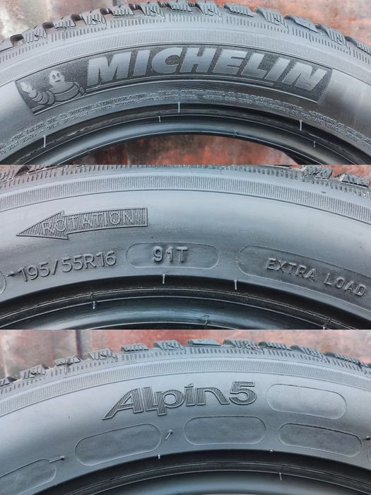 4бр. зимни гуми 195/55/16 Michelin Alpine 5
dot21
8mm
Добро състояние