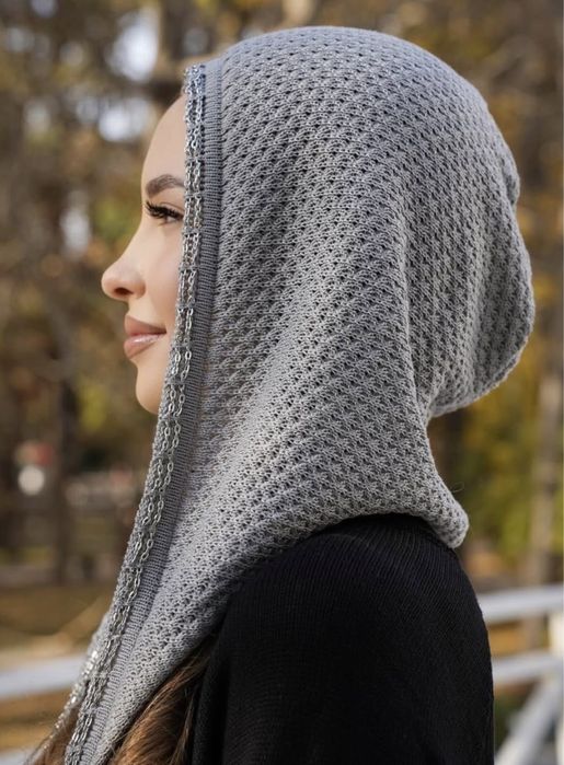 Капор-теплая плотная вязка