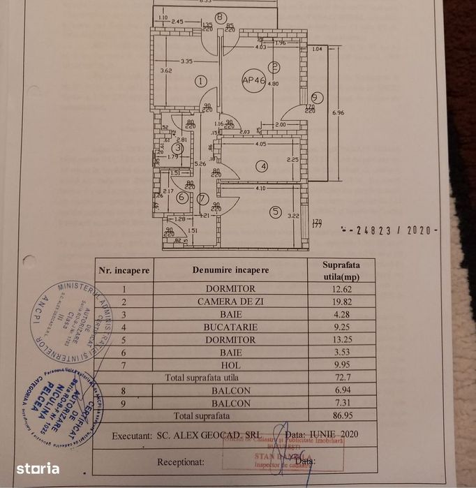 Apartament 3 camere 13 Septembrie–Panduri 87 mp Bl Nou Parcare inclusă
