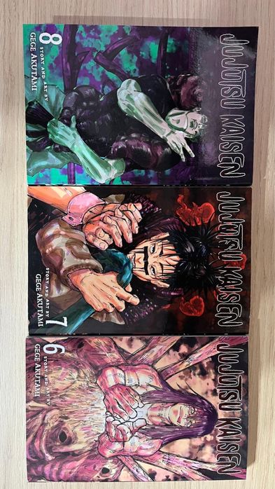 Vând cărți manga Jujutsu Kaisen (vol. 0–14) – stare foarte bună