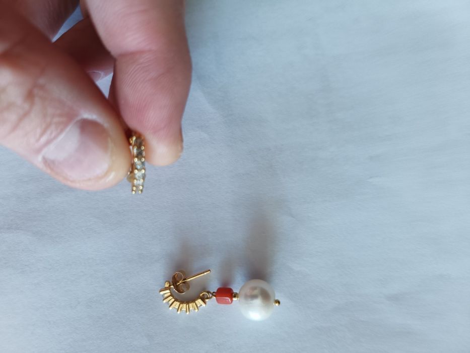 Cercei argint 925 suflați cu aur