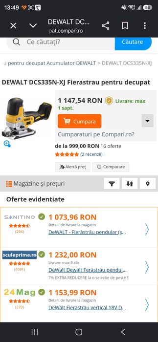 Fierastrau Pendular Dewalt DCS-335