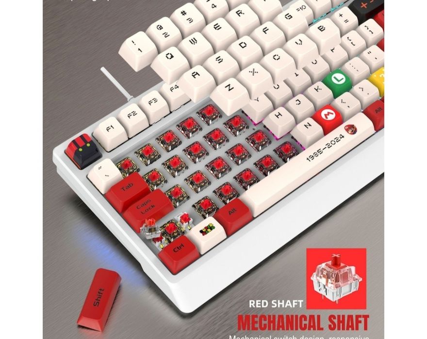 Tastatura gaming mecanica h61k dizain Super Mario